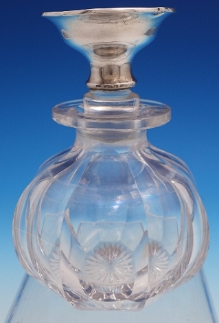 Perfume Bottle # 6700-1  large chipped stopper and hairline crack in glass, Kerr hallmark, dents sku#9106-h-m - Etruscan by Gorham - Sterling - With Monogram